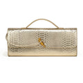 Women  Golden Snake Pattern Hand Clutch Bag Purse for Ladies Lock Evening Party Bag with Removable Strap Maroon Crossbody Bag
