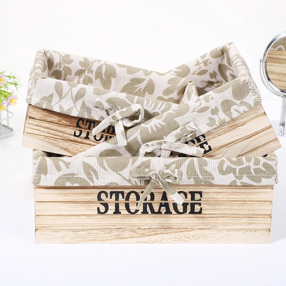Creative Scents Machine Washable Soft Liner Wooden Storage Box and Decorative Closet Organizer for Cabinets for Tool Storage