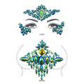 Eco-Friendly Festival Green AB Gems Body Sticker Temporary Crystal Rhinestone Tattoo Face Stickers Chest Sticker for Parties