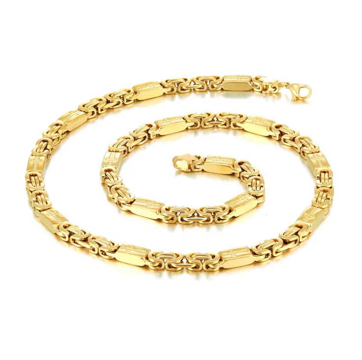 Hot Sale Stainless Steel Handmade Flat Buckle Necklace Single Link Chain