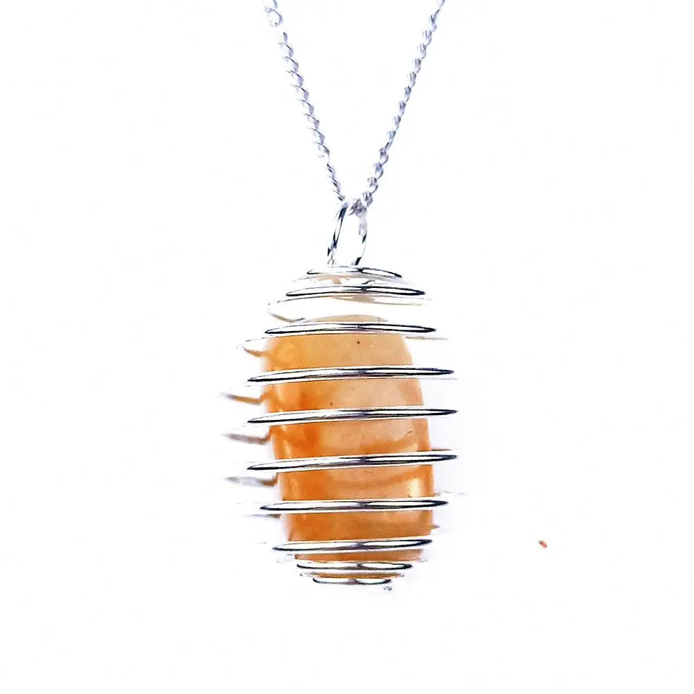 HY Personality Natural Crystal Healing Stones Pendant Wire Wrap Collar Women Jewelry Rich Tree of Life Moon Necklace gift gift