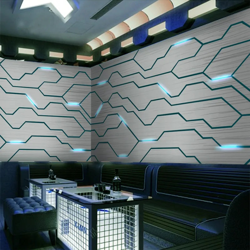 18d Three-Dimensional Technology Sense Hotel Hotel Wallpaper e-Sports Internet Cafe Bar Ktv Mural Office Wallpaper Cloth