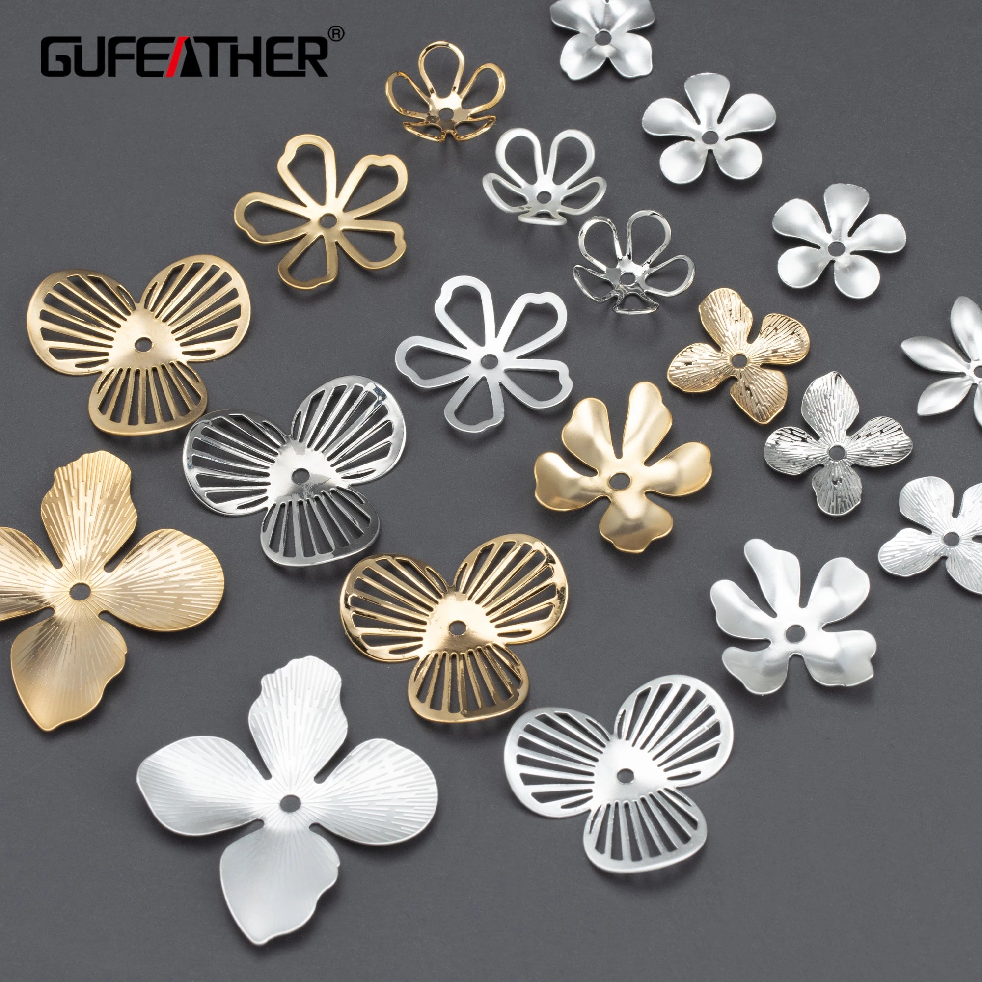 MA80   20pcs/lot Jewelry Accessoriesnickel Free18k Gold Rhodium Platedcopperjewelry Makingdiy Flower Accessories