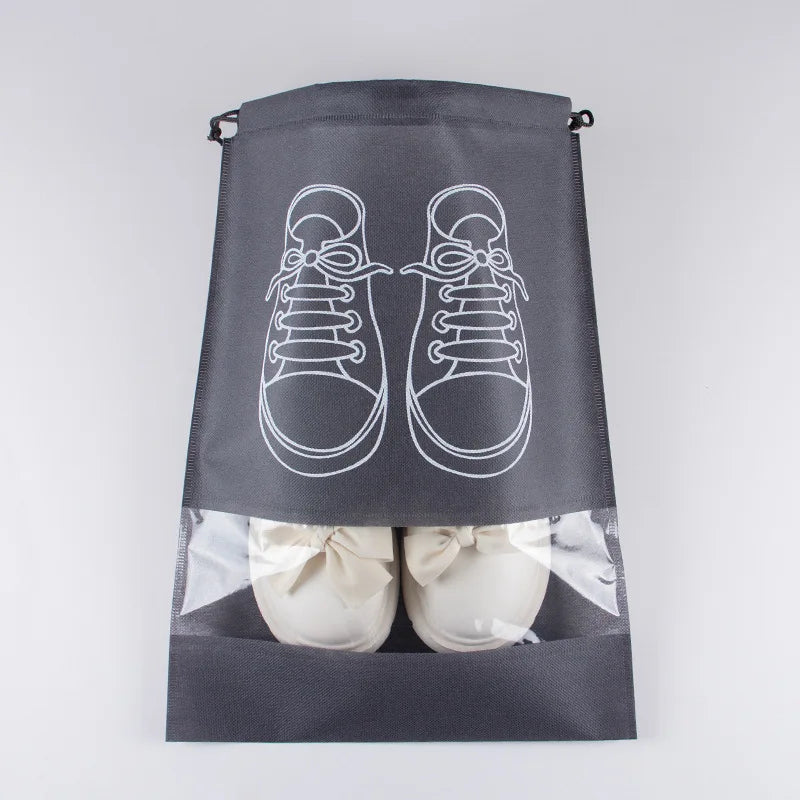 Custom Reusable Draw String Nonwoven Fabric Dust Bag Eco Friendly Non-woven Shoes Cover Storage Pouch Non Woven Drawstring Bag