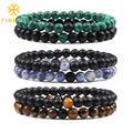 Stacked Frosted Les Perles Pour Bracelet Malachite White Turquoise Tiger Eye Mens Bead Natural Stone Bracelets