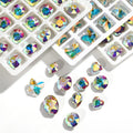 Wholesale HFour AB Color 3D Loose Rhinestone Pointback Crystal Glass with 9 Facets for Nail Art Glue-On Application