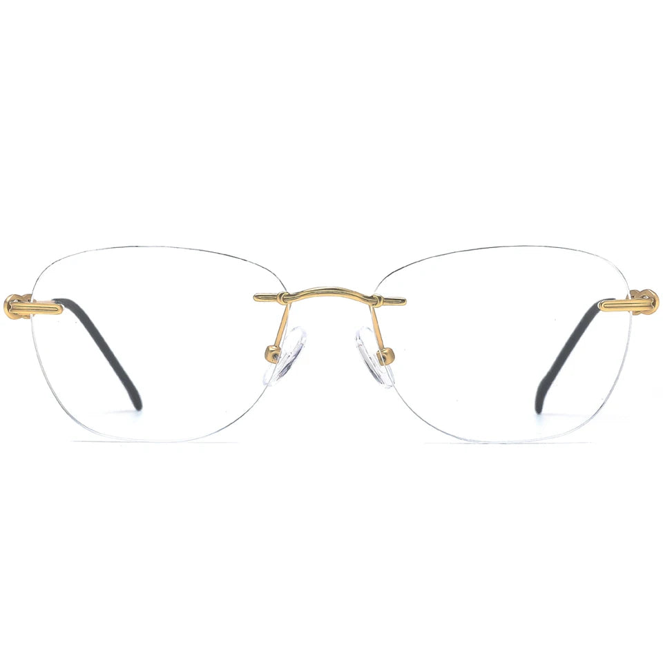 2026 Bellestron OLD7433 High-quality Fashion Oval Unisex Rimless Eyeglass Frames Optical Eye Wear