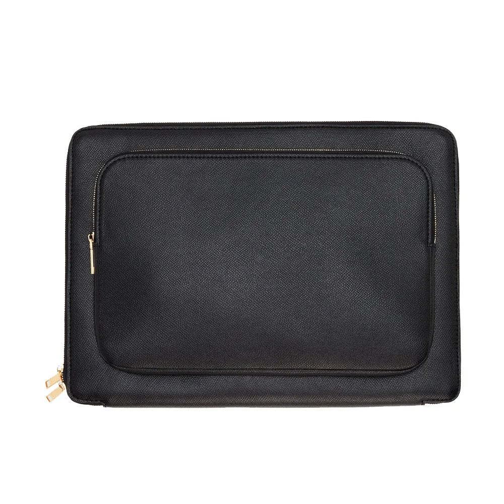 High Quality Custom Leather Fashion Portable Office Zipper Simple Ultra Slim Protective Laptop Bags Men's Business Briefcase