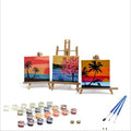 Hot-sell Popular Sun and Moon Landscape DIY  Paint by Number for Kids Art Kit Children Boys Girls Students 20x20cm with Frame