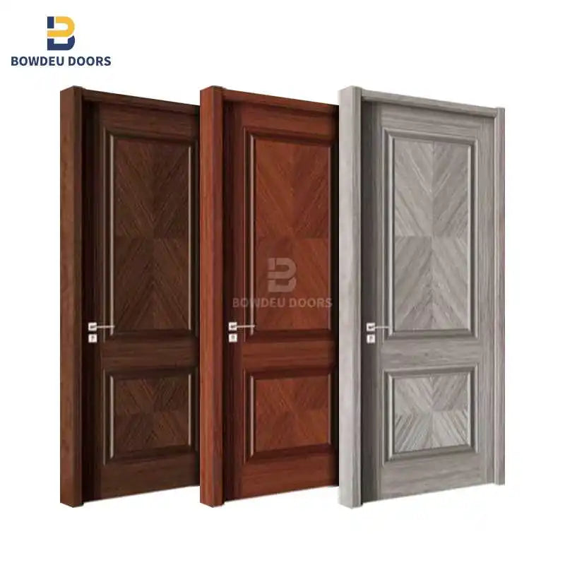 2025 New Melamine MDF Wooden Doors Modern Design Soundproof Wood Plastic Composite Assembly Interior Bedroom Doors