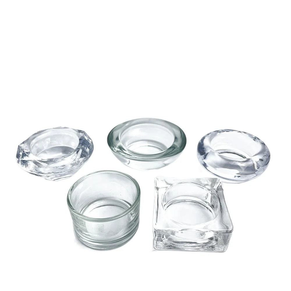 Home Decoration Transparent Glass Round Tea Light Stand with Votive Candle Holder 4.6x2.5cm Christmas Holiday Hotel/Party Use
