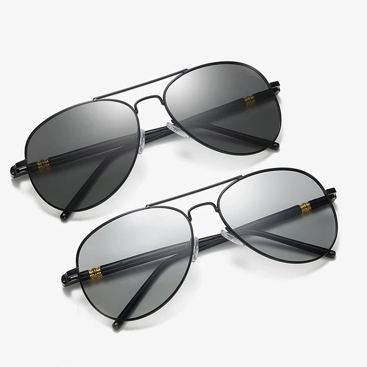 Male Change Color Men Polarized Driving Chameleon Glasses Pilot Driver's Eyewear Photochromic Sunglasses