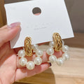 Vintage Hoop Earrings Wholesale S925 Silver Needle Pearl Earring/ Baroque Pearl Ear Pendant Tassel Pearl Earrings