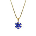 Colorful Enamel Jewelry Stainless Steel Medicals Alert ID Resin Pendant Necklace