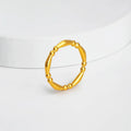 18K Real Gold Plated Stainless Steel Tarnish-Free Waterproof Fashion Rings Bamboo Style Jewelry