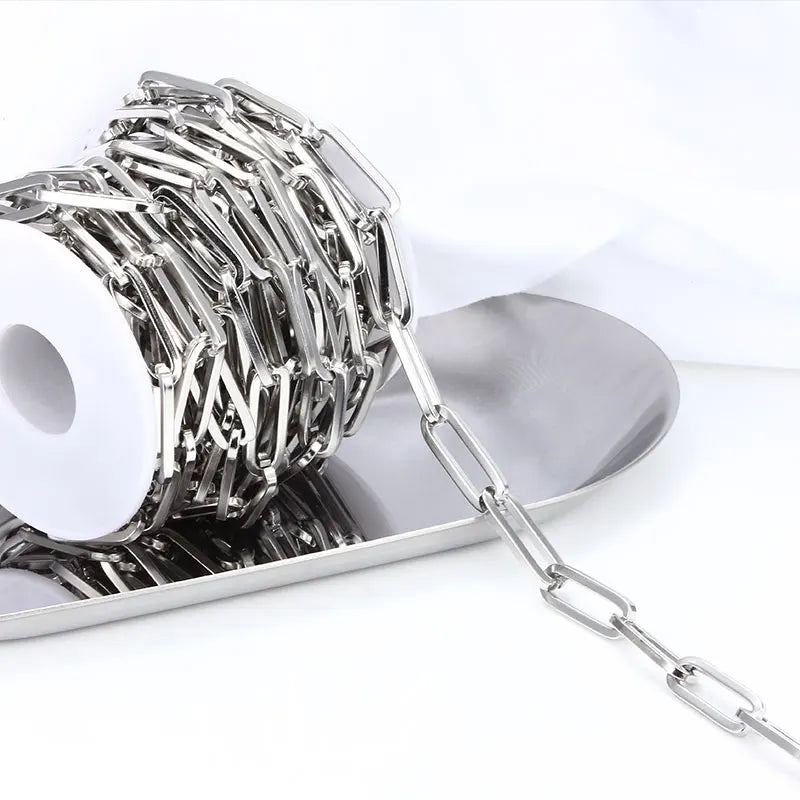 New Design Stainless Steel Chain Square Links Waterproof No Fade Non Allergic Chains for DIY Necklace Jewelry Accessories