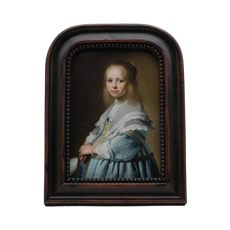 Rustic Brown Vintage Resin Handmade Letterpress Printed Photo Frame Antique Dark Brown Tabletop and Wall Decor Home Art