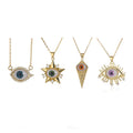 Fashion Collarbone Chain Light Luxury Gold Plated Necklace Personality Weird Evil Devil Eye Necklace for Women Girls