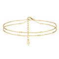 European and American 925 Sterling Silver Summer Beach Anklets for Women Gold Plated  Jewelry