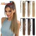 AliLeader 34 Inch Synthetic Hair High Temperature Fiber Straight Ponytail Clip-in Hair Ponytail Extensions