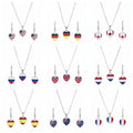New Flag Fashion Jewelry Set with Pentagram Earrings and Necklace for Giving Away As a Gift