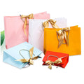 Custom Logo Small Luxury Jewelry Paper Bag Fancy Favor Wedding Gift Packaging Bag with Ribbon Handles