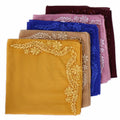 CCY Fashion Embroidered Pearl Chiffon Studded Pearl Scarves Muslim Hijab Scarf Islamic Women's Dubai Prayer Hijab Jibab Tudung
