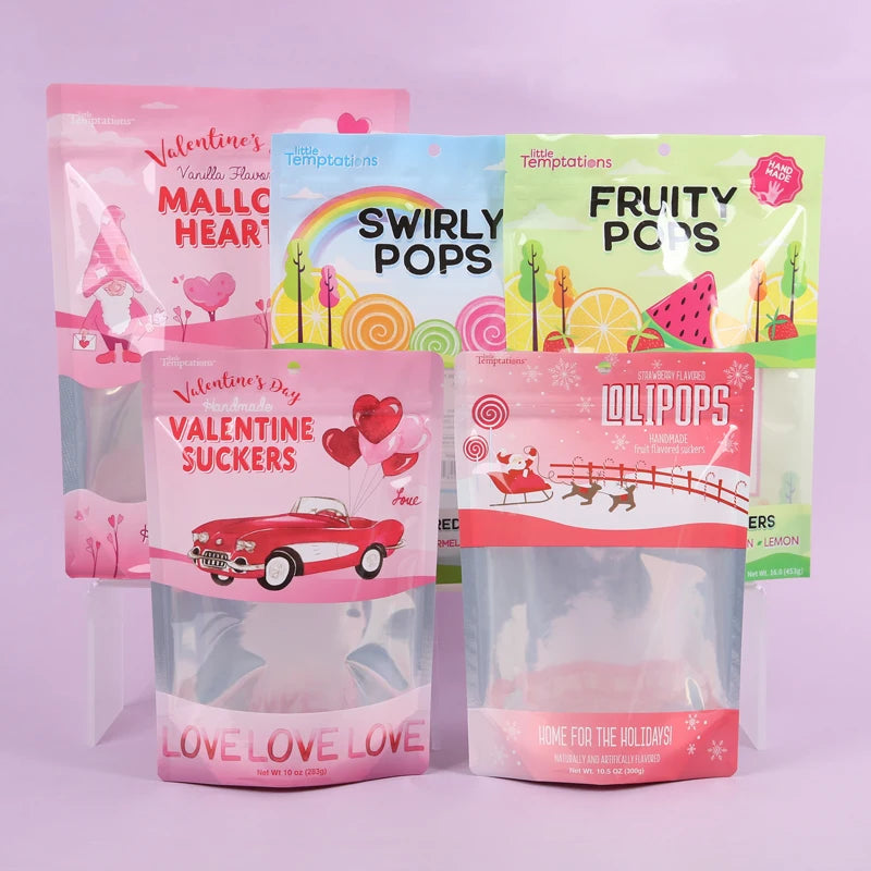 Stand up Pouch with Window Blue Sealing Bag Clips for Coffee Potato and Food Glossy Black Mylar Bags Stand up Pouches 3x5