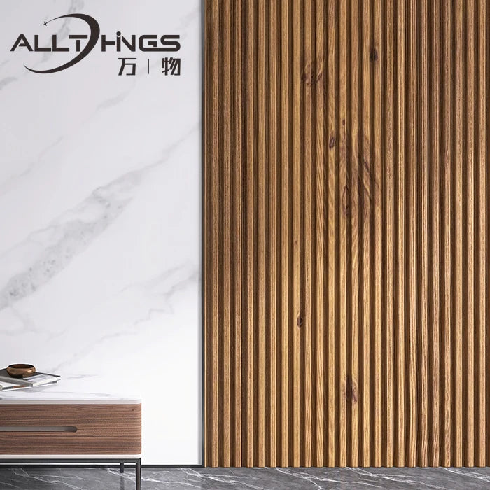 Modern Anti-Static PVC Wood Decking Wall Panel Grey WPC Wall Cladding for Villa Botanical Waterproof Wallpaper Decoration