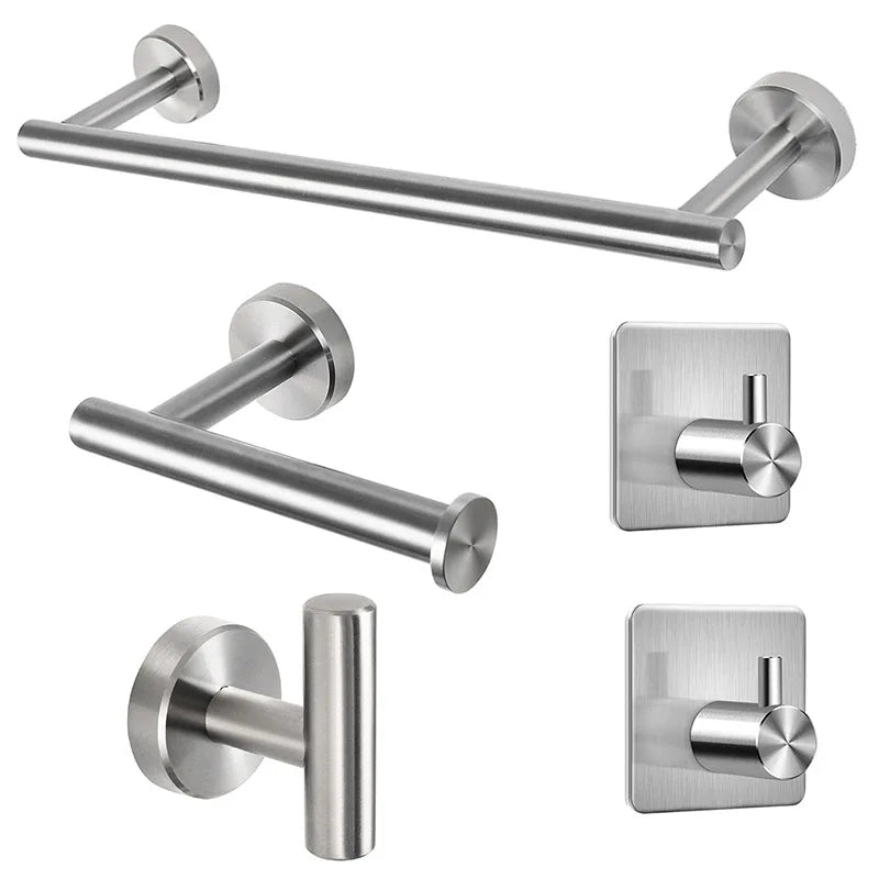Towel Rack Hotel Style Wall Mount Stainless Steel Bathroom Towel Rack Holder With Shelf