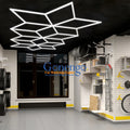Factory Supply Auto Detailing Giant Snowflake LED Lights for Car Showroom Garage Easy Install AC Power Supply 6500K Color