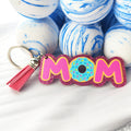 KHS052KH1025 Factory Wholesale Long Strip UV Printing Luggage Pendant MOM Ladies Gift Flash Acrylic Keychain