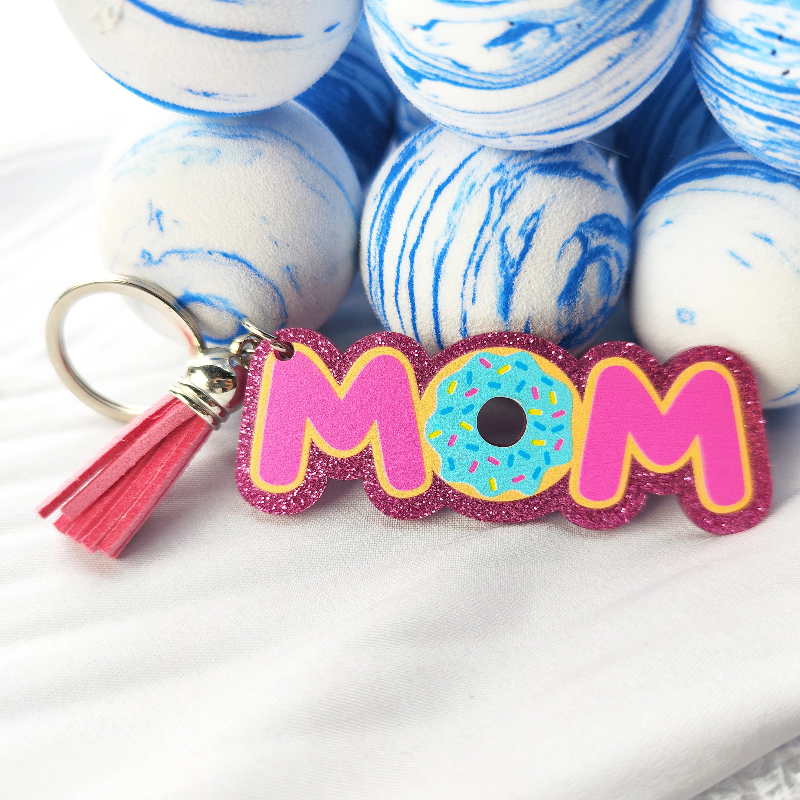 KHS052KH1025 Factory Wholesale Long Strip UV Printing Luggage Pendant MOM Ladies Gift Flash Acrylic Keychain