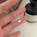 New Trendy 925 Sterling Silver CZ Zircon Heart Pendant Women Necklaces Wedding Jewelry