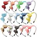 14 Colour Girls Hair Accessories Lovely Double Bow Hoop Mermaid Headband with Sequins for Children