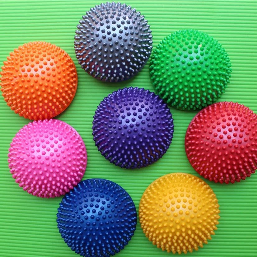 Eco-friendly PVC Inflatable Half Yoga Balls 16cm Diameter 260g Lightweight Yoga Pilates Exercise Fitness Balance Balls