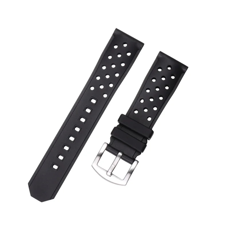 22*20mm Silicone Rubber Watch Band for Tg Heue Tropical Breathable Sport Diving Men's JINKAIYUE J-G-TA1014
