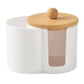 PS Portable Double Hole Round Container Cotton Pad Powder Puff Storage Box Cotton Swab Remover Cotton Box