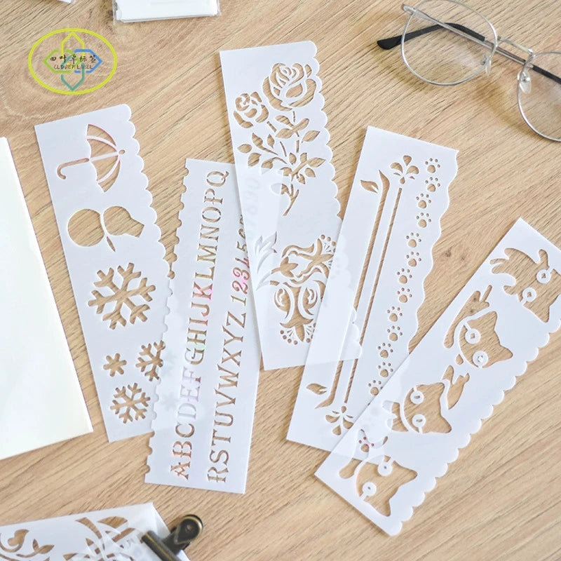 High Quality Thick Kids DIY Drawing White PET Plastic Stencils with Customizable Size and Easy Carrying