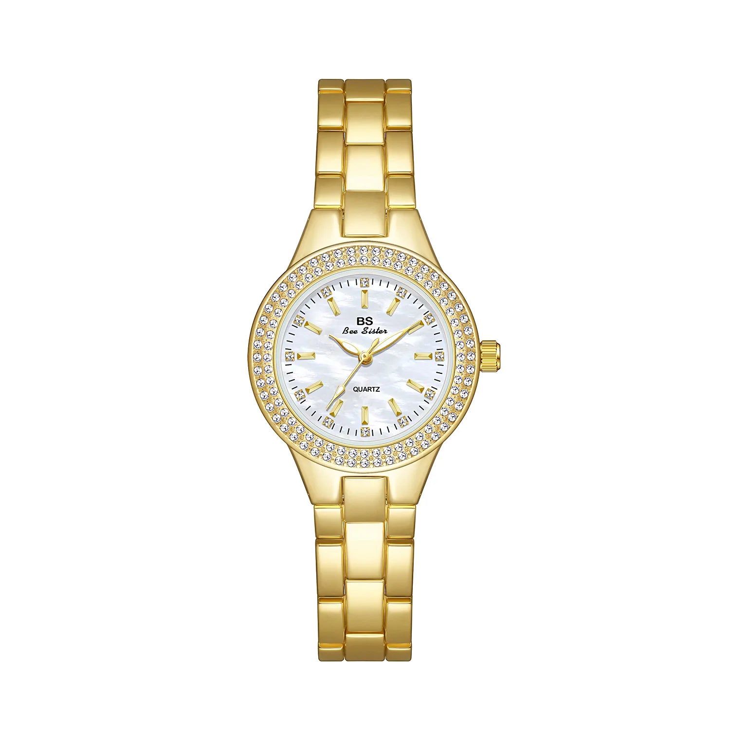 Fashion Women's Stainless Steel Wrist Watches with Crystal Diamond Dress Gold Silver Montre Femme Quartz Movement Buckle Clasp