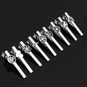Men's Fashion Business Stainless Steel Tie Clip Geometric High-grade Black Line Formal Professional Wedding Party Anniversary