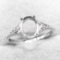 Sterling Silver 5*7/6*8/7*9/8*10/9*11/10*12mm Semi Mount Ring Empty Blank Setting S925 Base Without Center Stone for DIY Inlay