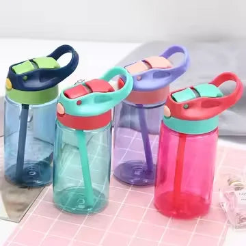 Custom Printed logo Kids Plastic Straw Cup Summer Sports Boys and Girls Students Drinking Cup Kindergarten Cup