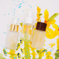 Flat Shoulder clear Glass Bottle Cosmetic 50ml with Black Dropper Lid