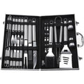 Portable Outdoor Electric Grill Tool Set Long Handles 26-Piece Stainless Steel Metal BBQ Accessories Heat Resistant Easily