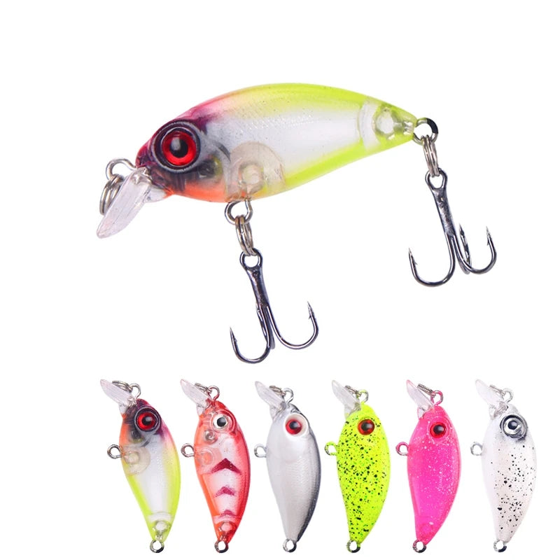 3.7cm/2.9g Minnow Lure With 3D Simulated Fish Eye Mini Floating Artificial Hard Bait Fishing Lures Minnow