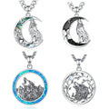 925 Sterling Silver Celtic Animal Jewelry Women Viking Wolf Head Pendant Necklace