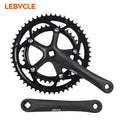 LEBYCLE Aluminum Alloy Road Bicycle Integrated Square Taper Crankset with 39T/53T Chainring BCD130 Crankarm 170mm