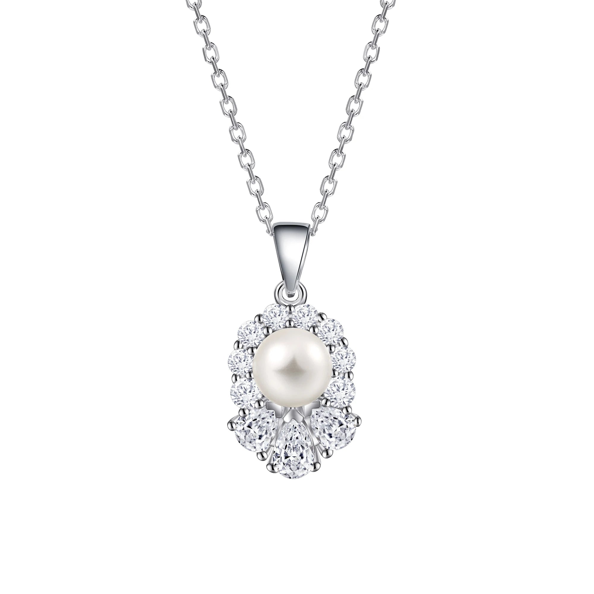 Hot Selling 925 Sterling Silver Zirconia Pendant Necklace Trending Fashion Jewelry Gift
