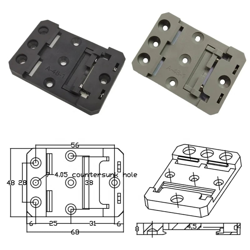 Industrial 35mm Plastic Guide Rail Bracket and Din35 Buckle Installation Bracket for Metric System Guide Rail